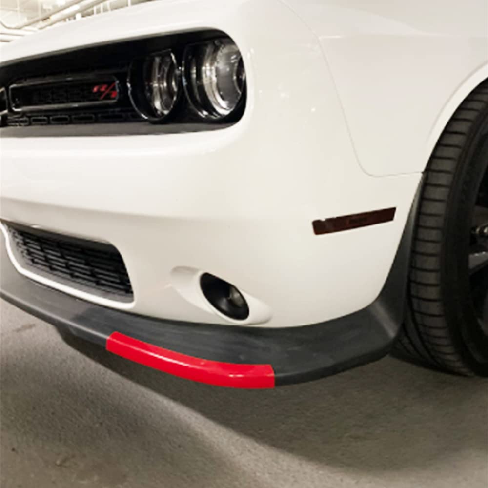 Voodonala Front Bumper Lip Splitter Protector for 2015-2023 Dodge Challenger Scat Pack, R/T, GT, SRT - Red, Plastic, 2pcs/Set