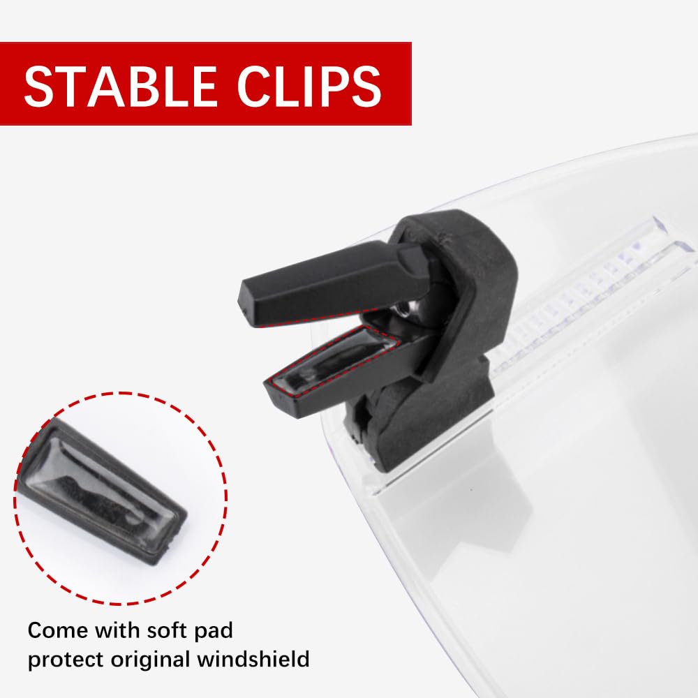 Motorcycle Windshield Extension Small Windshield Extender Adjustable Clip On Windscreen Spoiler Deflector Universal Fit (Clear)