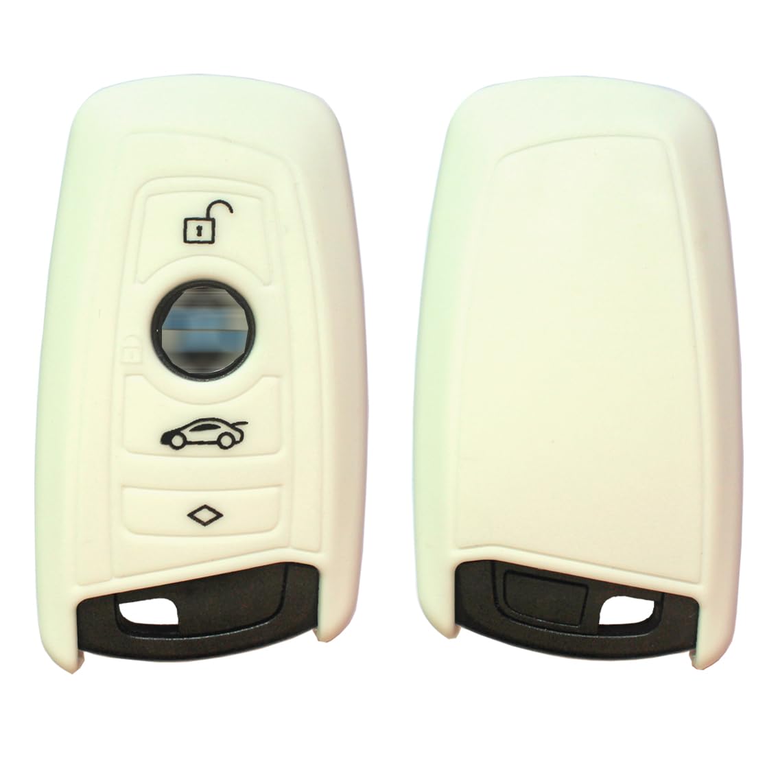 Velsman Compatible With Bmw Trapezoid Style Key Fob Silicone Case Cover Protector Holder W/ Wrist Strap - 3 Buttons - Please Dou