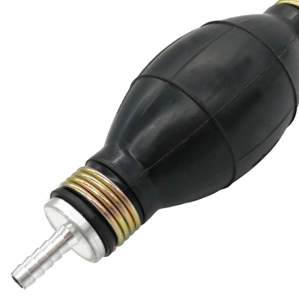 Automotive-leader 6mm 1/4'' Rubber Fuel Transfer Vacuum Fuel Line Hand Primer Pump Bulb Type Black Bulb Type for Marine Boat Acc