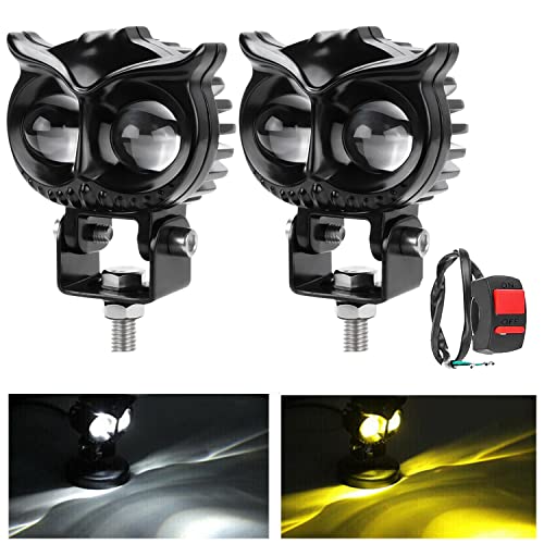Fabtec Mini Drive Owl Led Fog Light Projector Bar Light With White/Yellow Led Drl Light For Cars, Bikes, Scooty Metal Body With