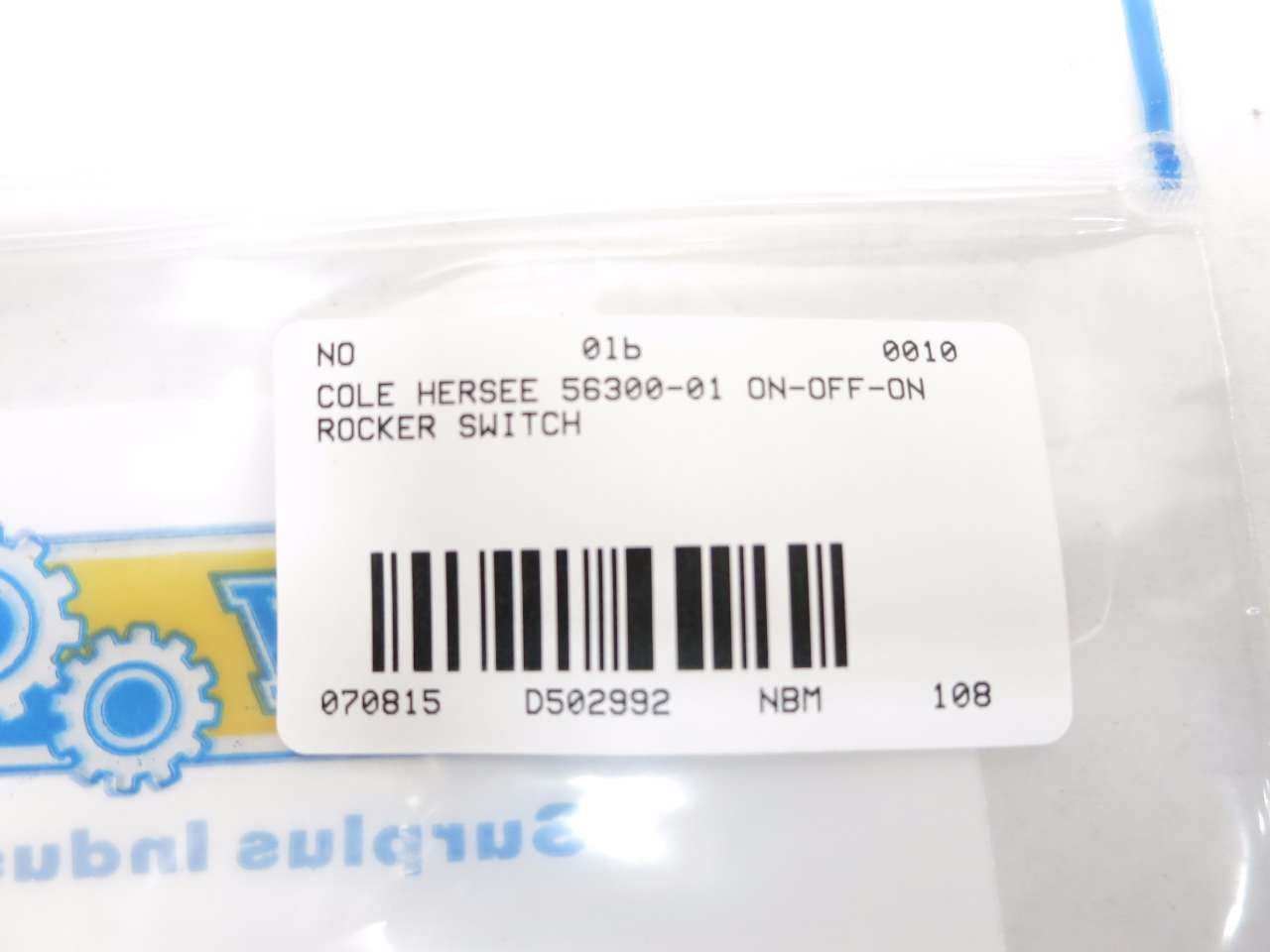 New Cole Hersee 56300-01 On-Off-On Rocker Switch D502992