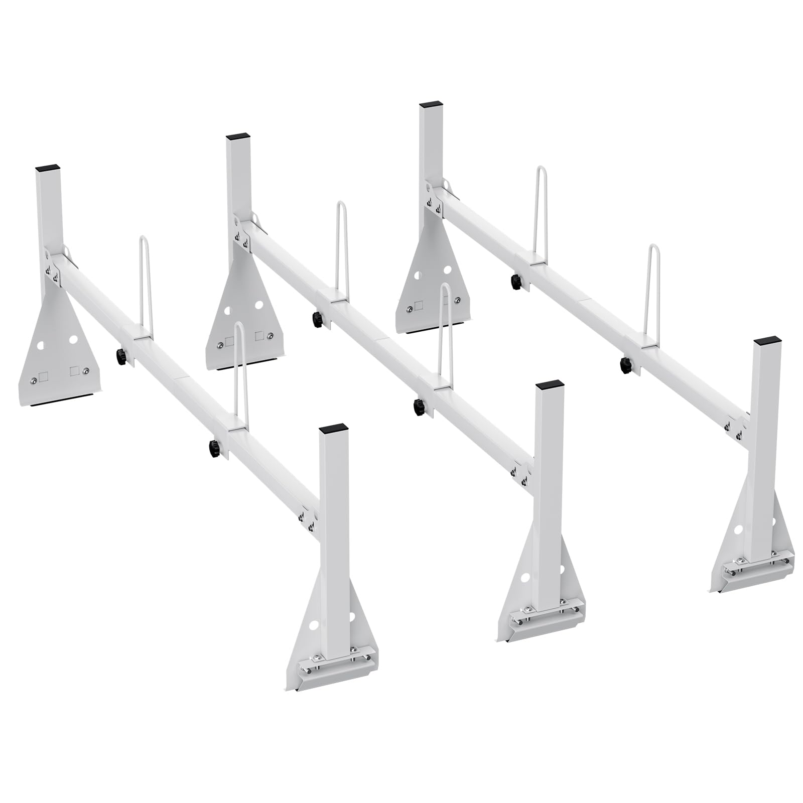 VEVOR Roof Ladder Rack, 59 Adjustable, 800 lbs Capacity Heavy-Duty Steel for Vans - Drilling Rack for Chevrolet Express 1500 2