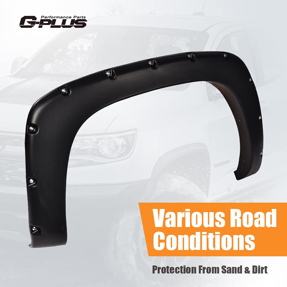 G-PLUS Fender Flares for 04-08 Ford F150 & 07-08 Lincoln Mark LT, Black, Fits 66"-96" Bed Length, 4pcs