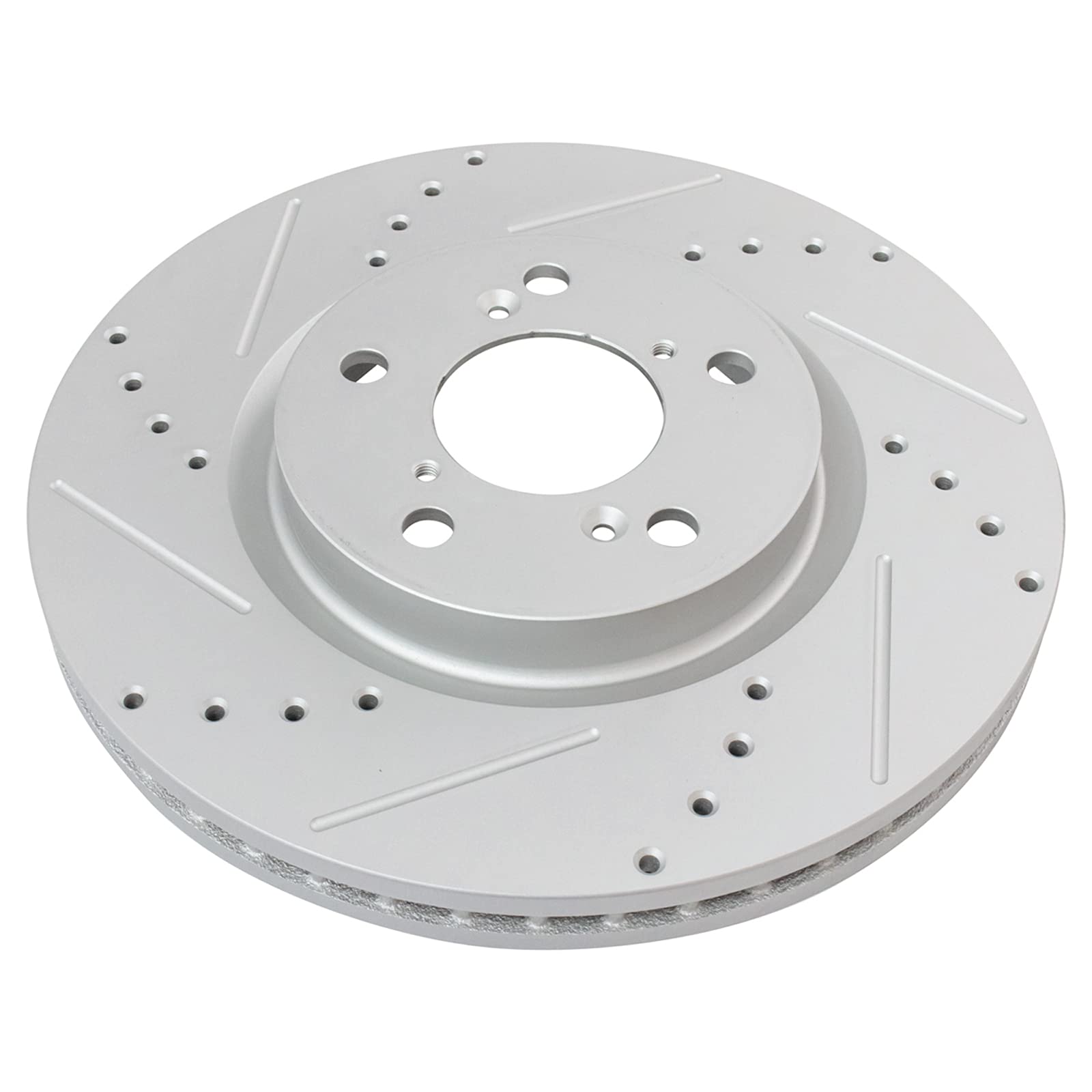 Trq Front Performance Brake Rotors Set Premium G-Coated Cross Drilled & Slotted Compatible With 2009-2014 Acura Tl 2011-2014 Hon