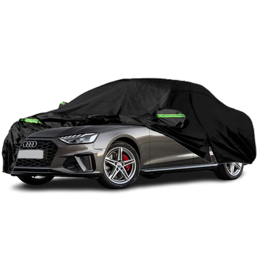 LTDNB Waterproof Car Covers Compatible with 2008-2024 Audi A4/S4 Sedan, All Weather Custom-fit Car Cover with Zipper Door for Ra