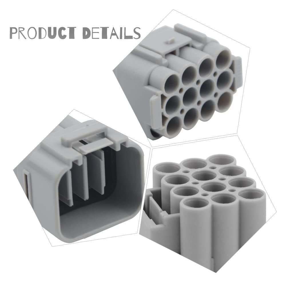 Wmycongcong 10 Kits Waterproof Electrical Wire Cable 12 Pin Way Connector Plug, Fits 2.2Mm Terminals Wire(10 Kit)