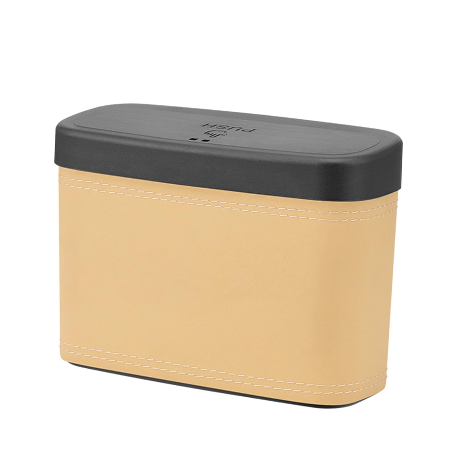 ECOMISTIQ Mini Car Trash Can Portable Garbage for Automotive Home Desktop Beige | Cans & Wastebaskets Household Supplies Cleanin