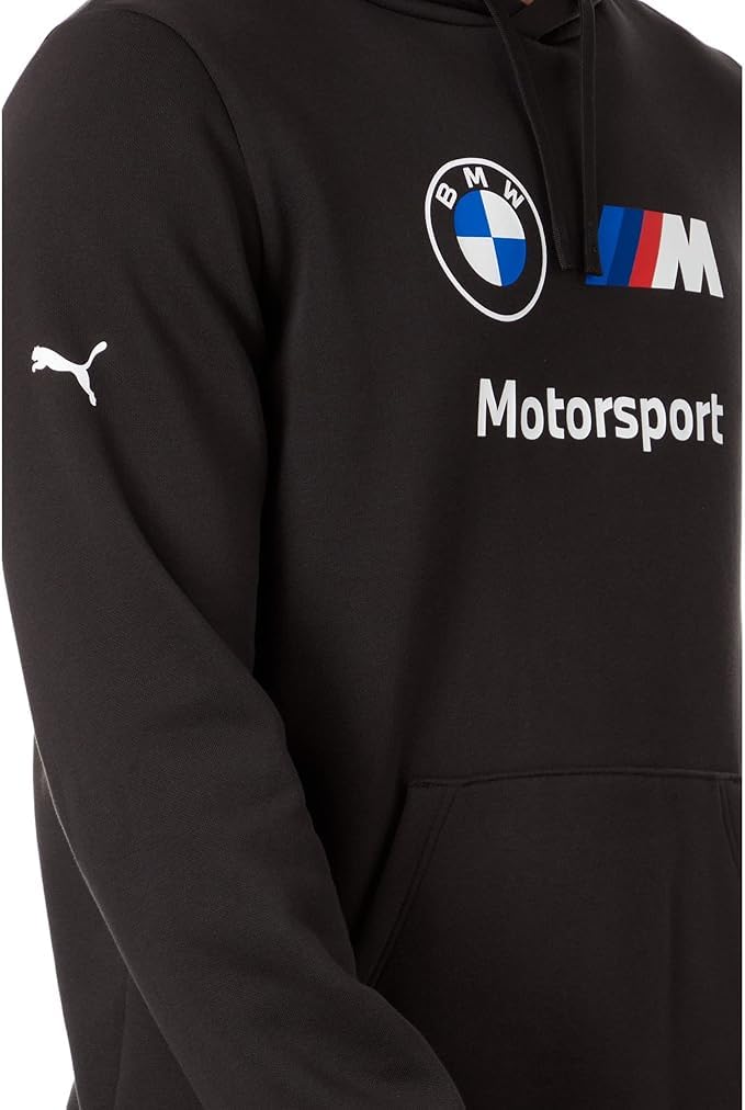 PUMA Men's Fleece Hoodie, XXL, Cotton, Puma Black, BMW M Motorsport Model 62130101