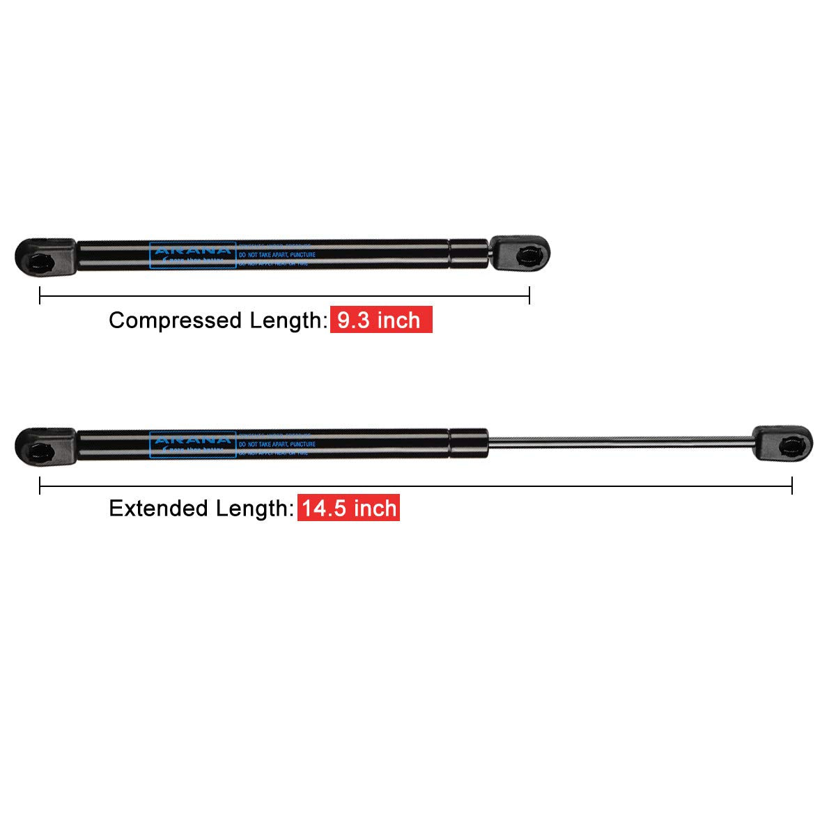 ARANA Gas Struts Lift Support - 15" 35 Lbs Metal Gas Shocks for Boat Hatch & Toolbox - Black, 2 Pcs