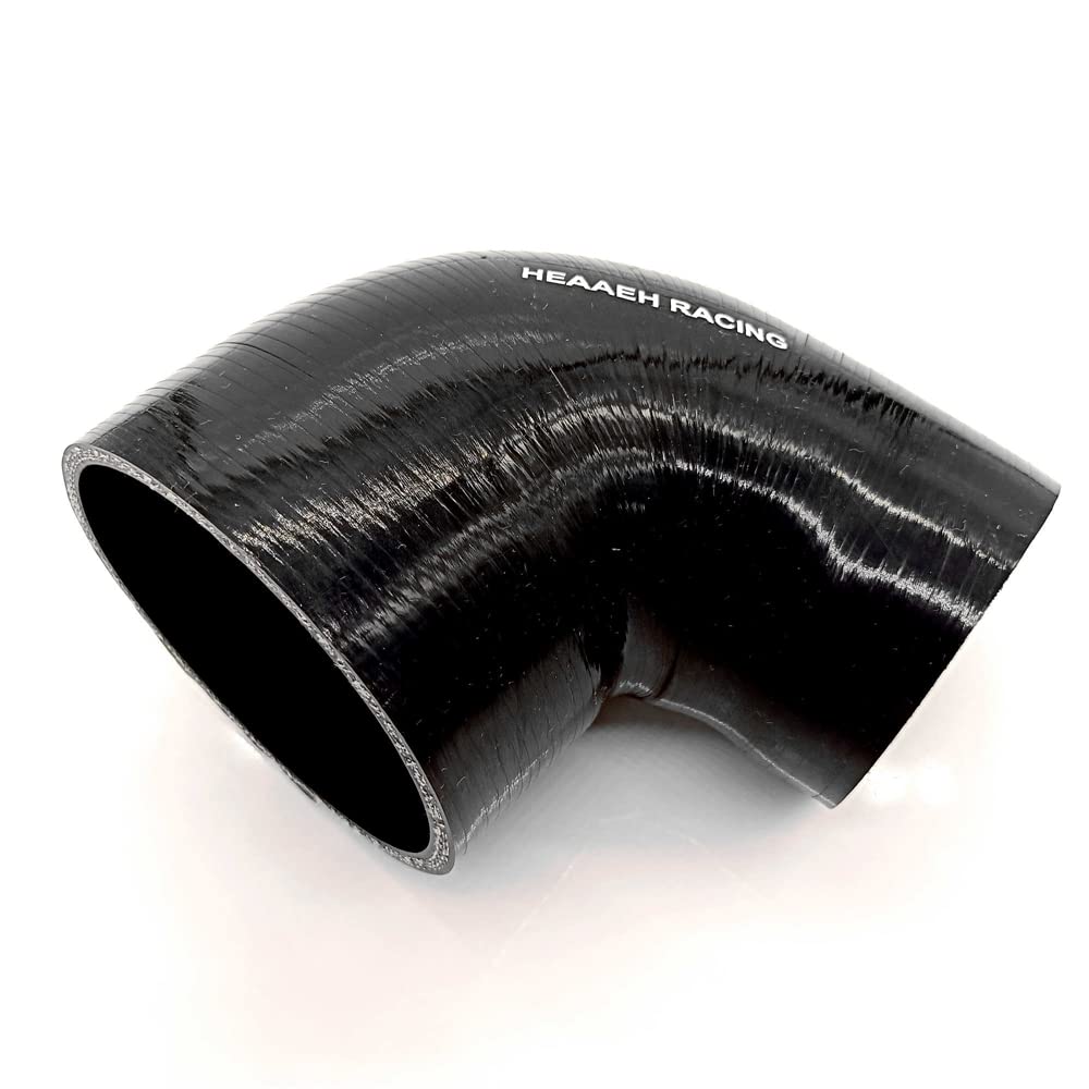 HEAAEH RACING 90° Silicone Hose Reducer 3" to 4" 4Ply Black, Model USJX01C-BK, Size 76-102MM