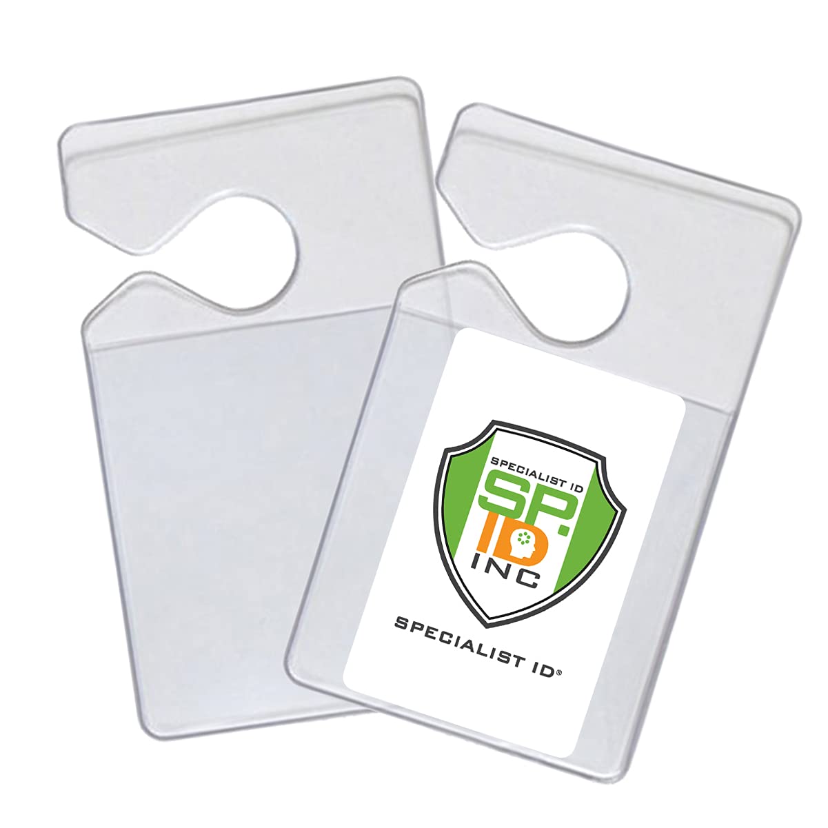 2 Pack - Clear Parking Permit Holder - Durable Vertical Parking Lot Pass Rear View Mirror Hanger - for Small Stickers and Passes