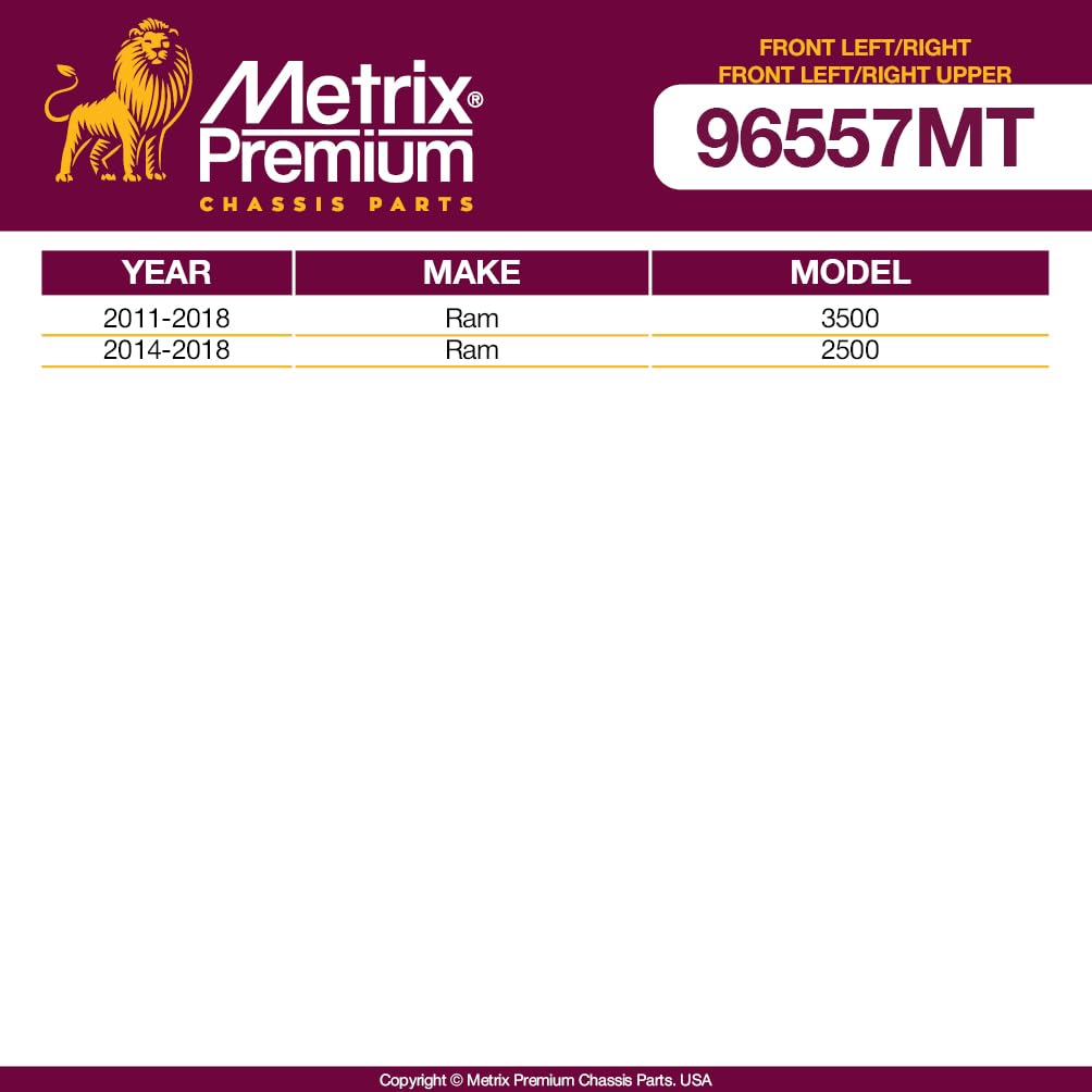 Metrix Premium Chassis Parts - 4 Pc Front L/R Sway Bar Stabilizer End Link & Front Upper L/R Ball Joint Kit Fits 14-22 Ram 2500, Ram 3500, Ram 4000 Mexico, 13 Ram 3500, K750889, K7460, Made In Europe