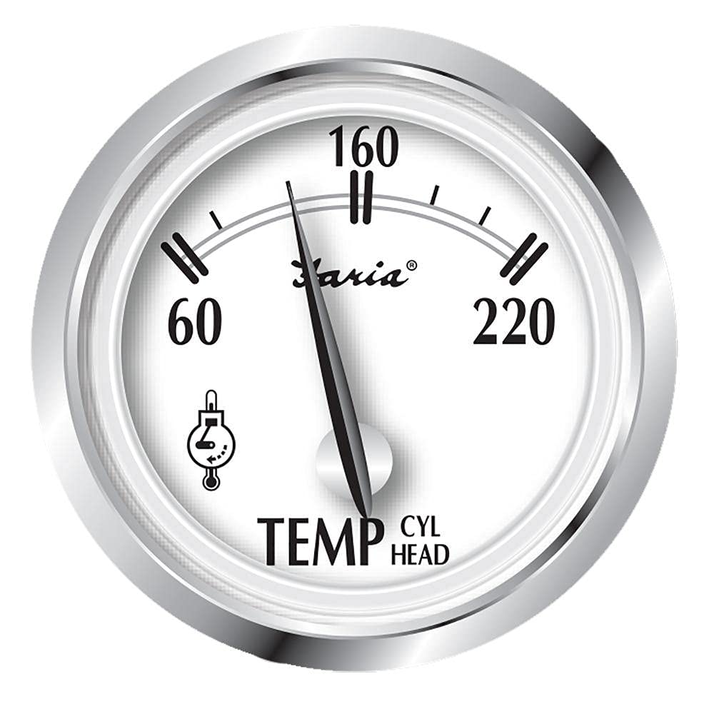 Faria Newport Ss 2 Cylinder Head Temperature Gauge W/Sender - 60° To 220° F