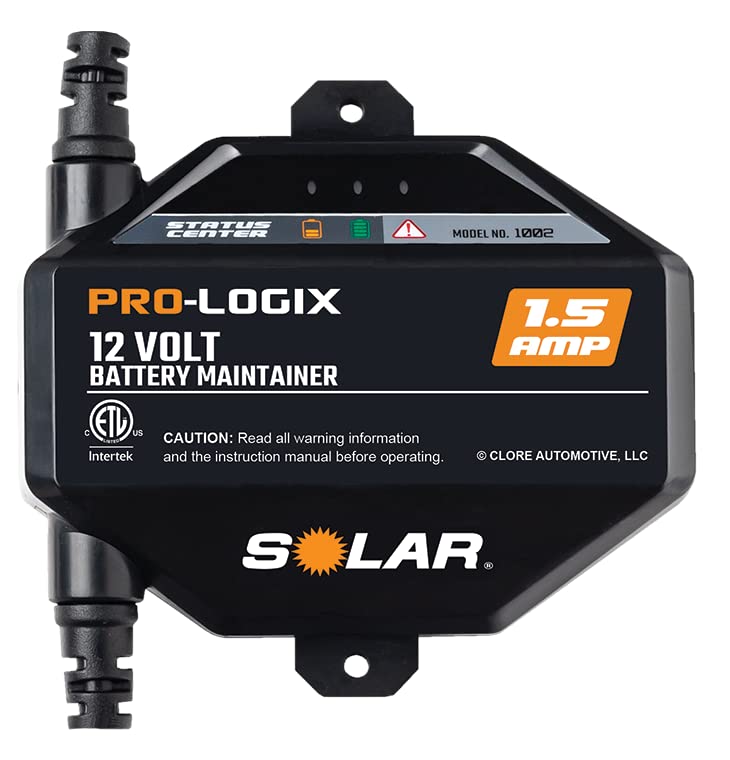 Clore Automotive 1.5 Amp 12V Automatic Onboard Battery Charger, Model 1002, Black, One Size