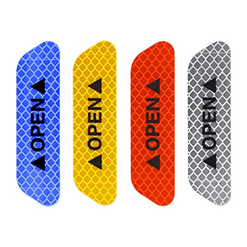 Ezfit Car Safety Reflective Tape Door Open Warning Stickers Reflector Mark Decal - 4Pcs White
