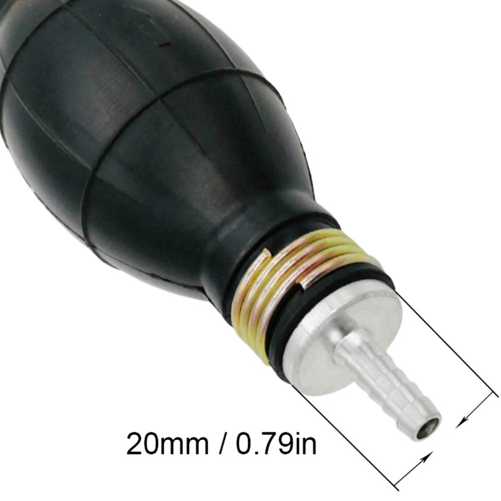 Automotive-leader 6mm 1/4'' Rubber Fuel Transfer Vacuum Fuel Line Hand Primer Pump Bulb Type Black Bulb Type for Marine Boat Acc