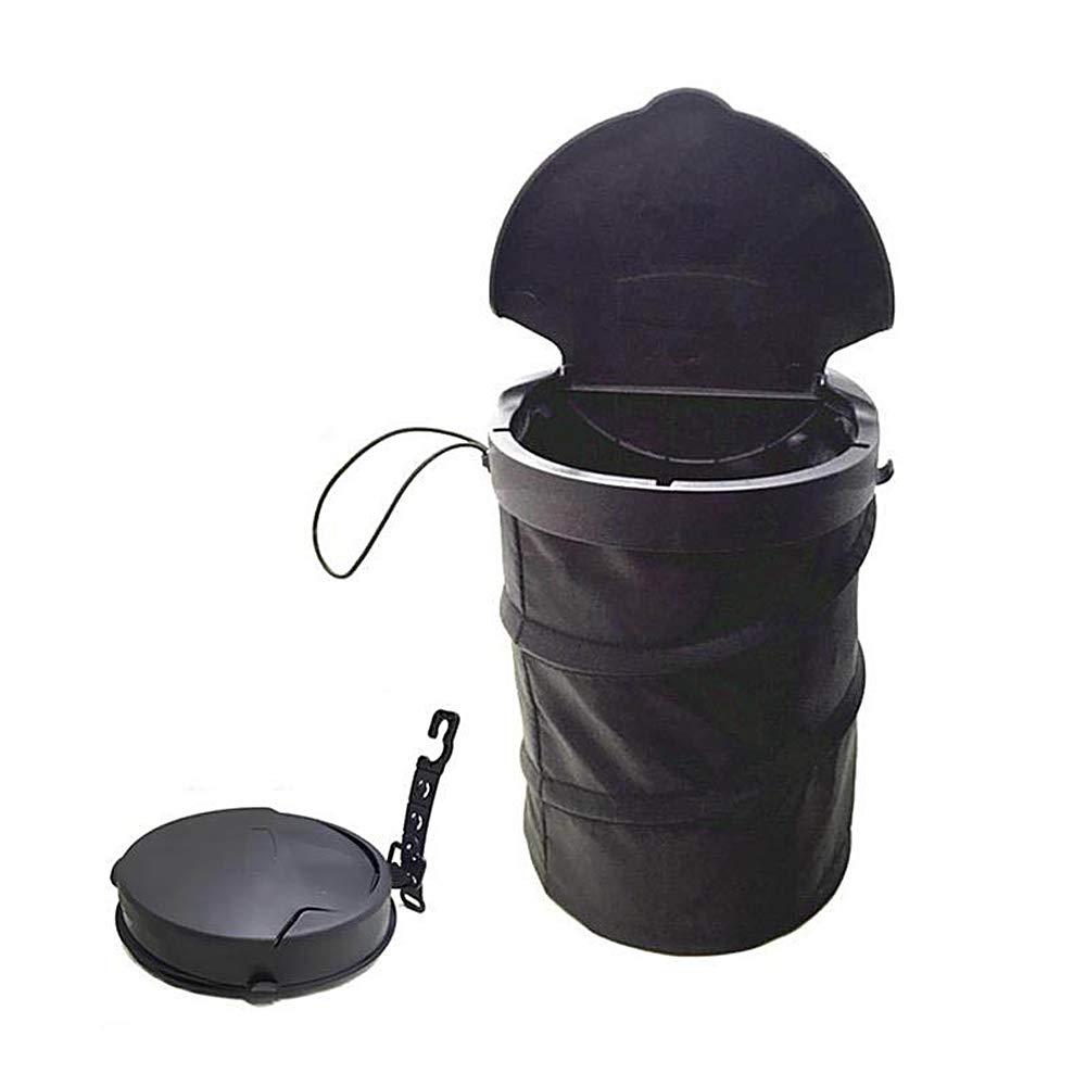Car Trash Storage Bin Universal Foldable Vehicle Garbage Can Black Portable Hanging Trash Can Litter HolderMAYIS