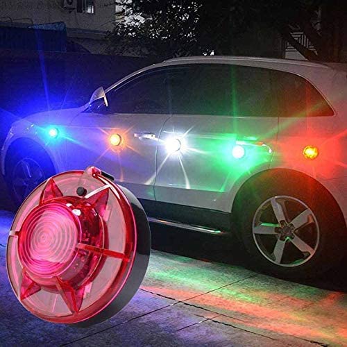 Ahoufher 3 Pack Led Road Flares Roadside Flashing Emergency Lights Beacon With Magnetic Base For Vehicle And Outdoor Sports.(Blu