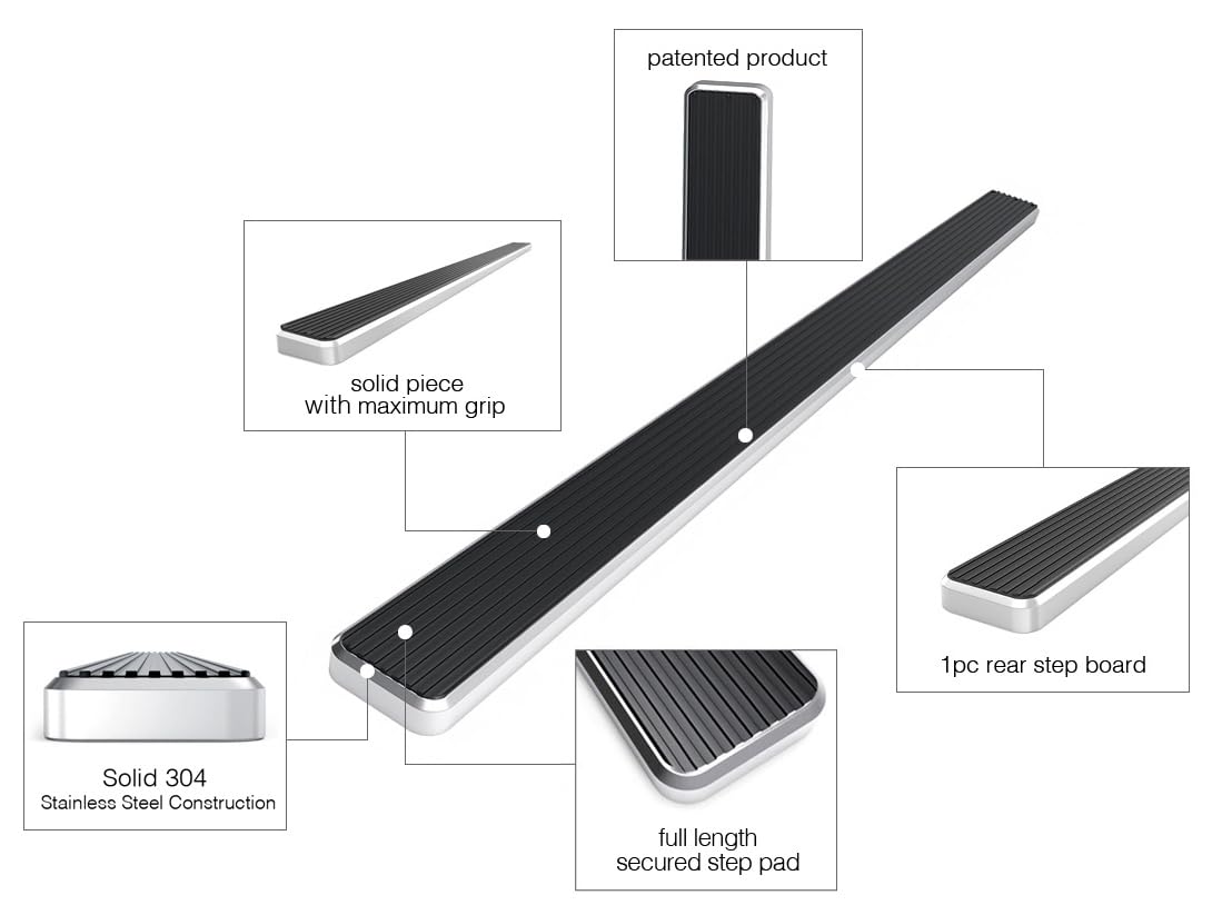 APS Rear Step Bar 5" Silver Aluminum for Ram Promaster 2014-2025 - Durable Nerf Bars Side Steps
