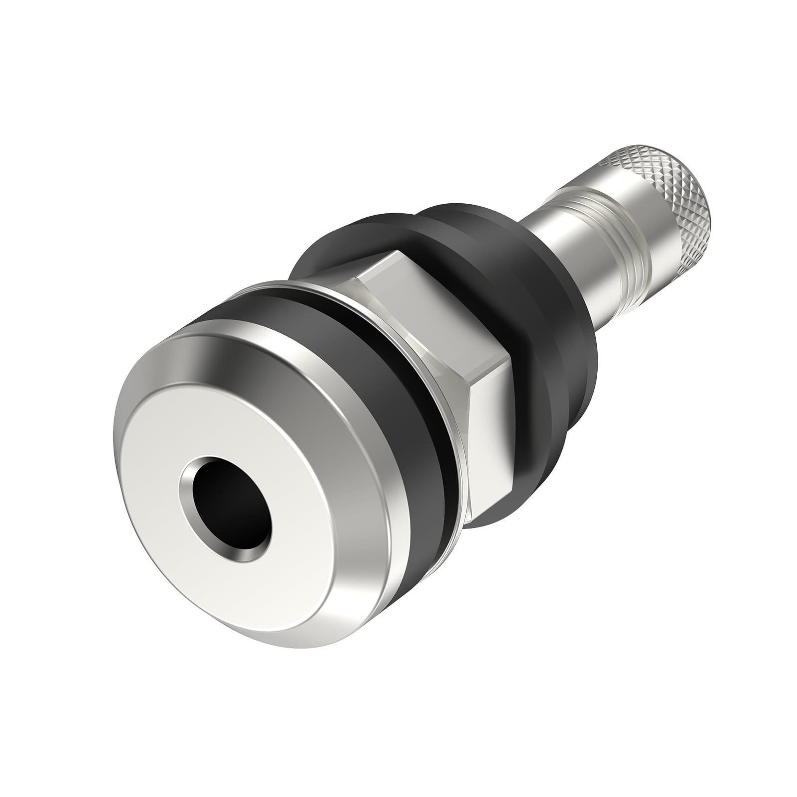 Sunsoul Tr416 5Pcs Metal Valve Stems Outer Mount Fits .453'' & .625'' Rim Holes, Silver, High-Pressure Clamp-In Tire Valves