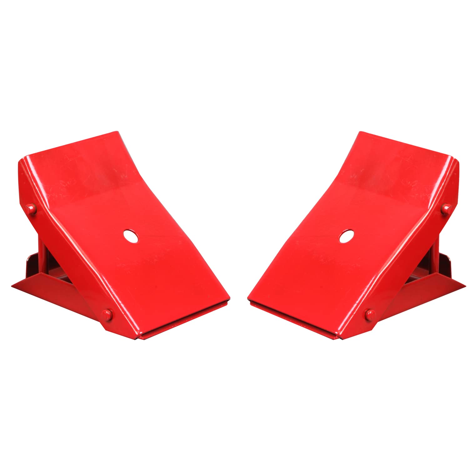 BIG RED 2 Pack Steel Wheel Chock Foldable Tire Stop for Car, Red, TD3553