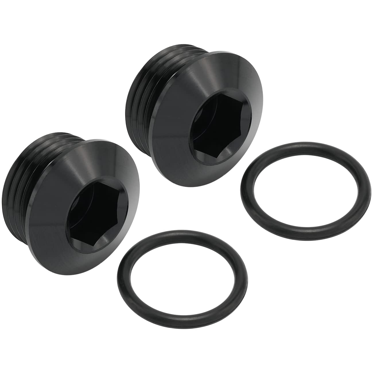Podavelle 12An 12 Orb O-Ring Seal Boss Socket Port Plug Block Off Fitting Adapter Aluminum Black, Pack Of 2