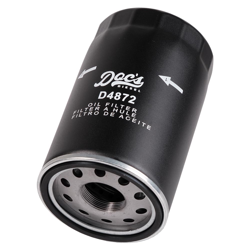 Doc's Diesel Oil Filter D4872 for Ford 7.3L Powerstroke 1994-2003, Metal Construction, Replaces FL1995