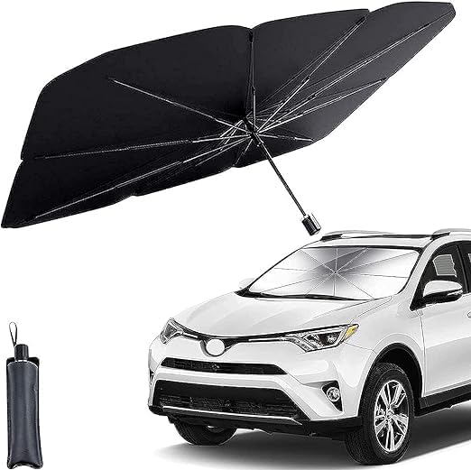 Paridham Car Sun Shade Windshield Cover, Umbrella Windshield Sun Shade for Car Front Window Sun Protection & Heat Insulation Fol