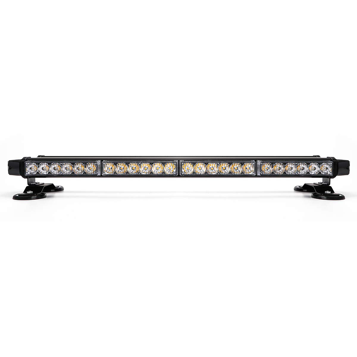 Cumart 26.5'' Amber Yellow 54 Led Automotive Rooftop Beacon Warning Emergency Flashing Snow Plow Light Bar Double Side Strobe Li