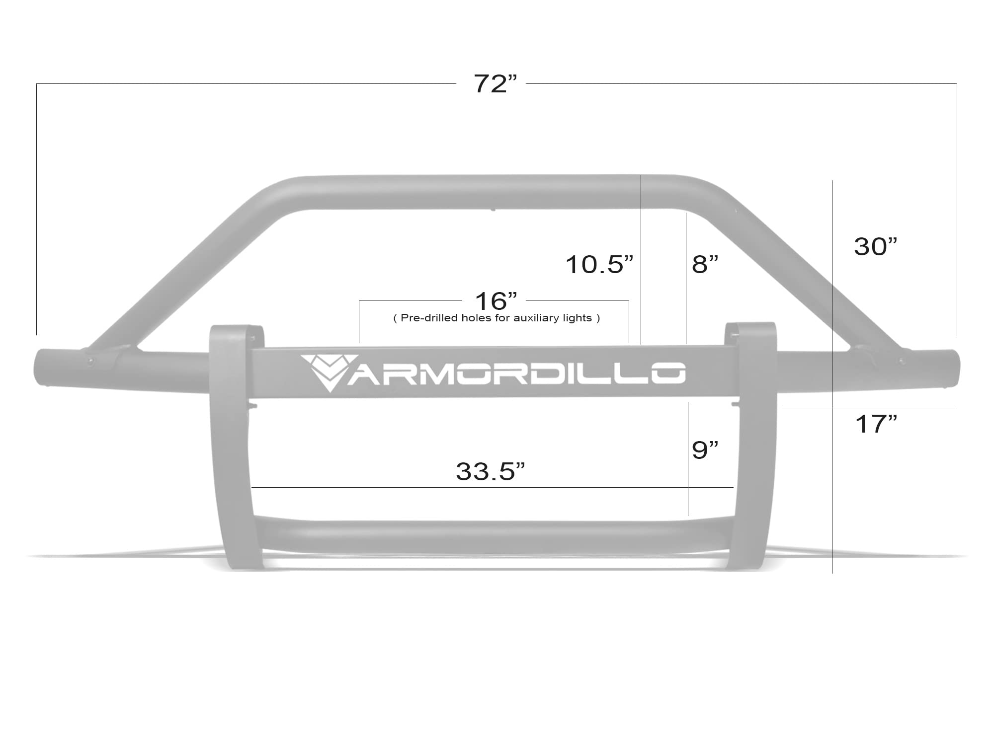 Armordillo 7168428 Ar Pre-Runner Style Modular Bumper Grille Guard - Matte Black Fits 2009-2018 Dodge Ram 1500/2019-2023 Classic