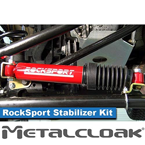 MetalCloak Rocksport RED Steering Stabilizer Kit for JK Wrangler - Enhanced Valving & Performance, Easy Installation, Made in USA