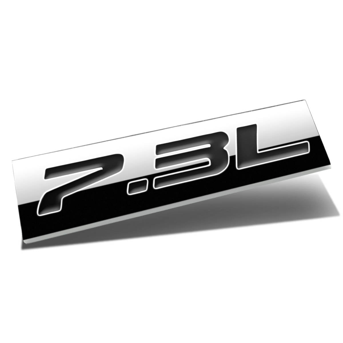 Chrome Finish Metal Emblem 7.3L Badge (Black Letter)