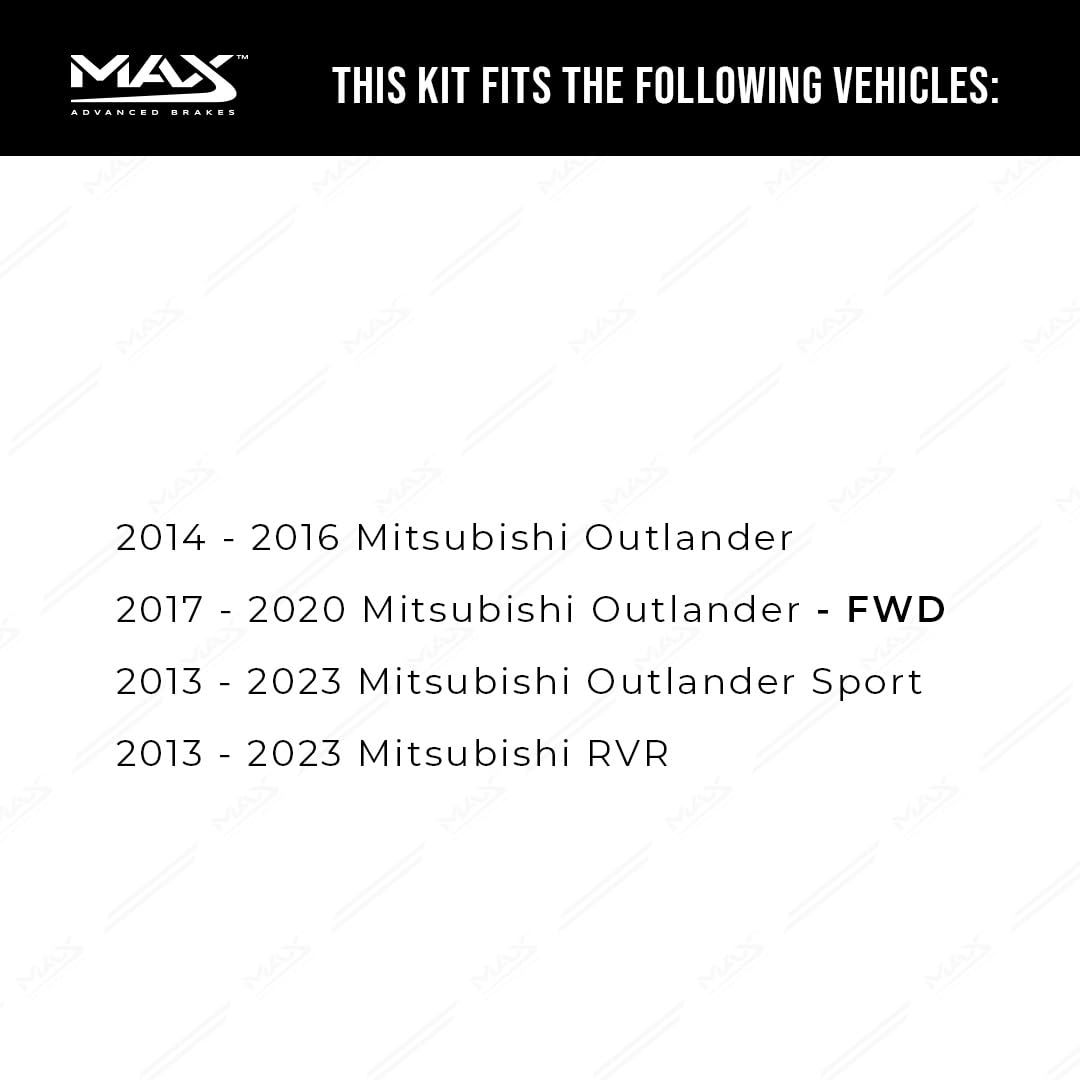 Max Advanced Brakes Front & Rear Brake Kit Compatible With 2014-2019 2020 Mitsubishi Outlander/Outlander Sport Rvr Replacement Premium Oe Disc Brake Rotors And Ceramic Brake Pads