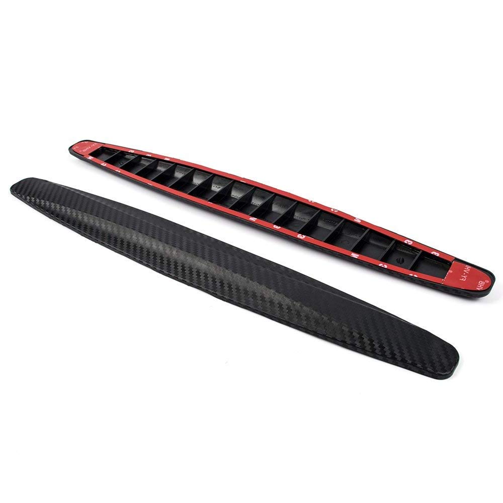 Youngine Universal Car Front Rear Corner Bumper Guard Protector Carbon Fiber Anti-Collision Strip Sticker Anti-Rub Edge Lip (Bla
