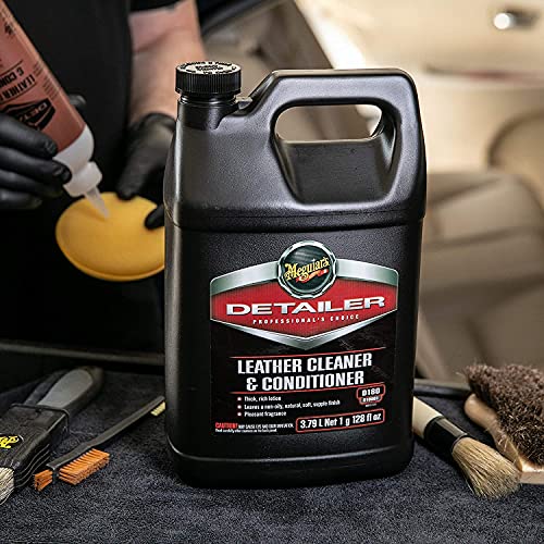 Meguiar's Professional Leather Cleaner & Conditioner D18001, 128 Fl Oz, Plastic, Factory Color, Automotive Leather Care