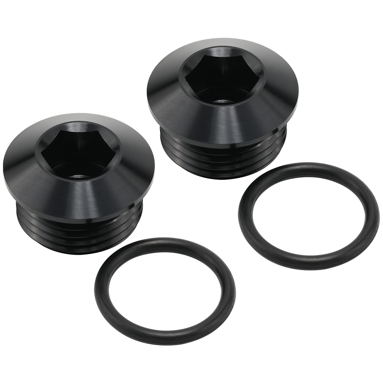 Podavelle 10An 10 Orb O-Ring Seal Boss Socket Port Plug Block Off Fitting Adapter Aluminum Black, Pack Of 2