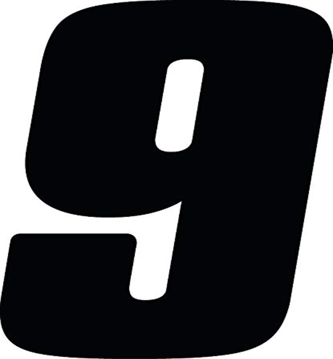 Dirt Digits Dd53B-9 Black 5.5'' High-Gloss Precision Die Cut Vinyl Number 9, 3 Pack