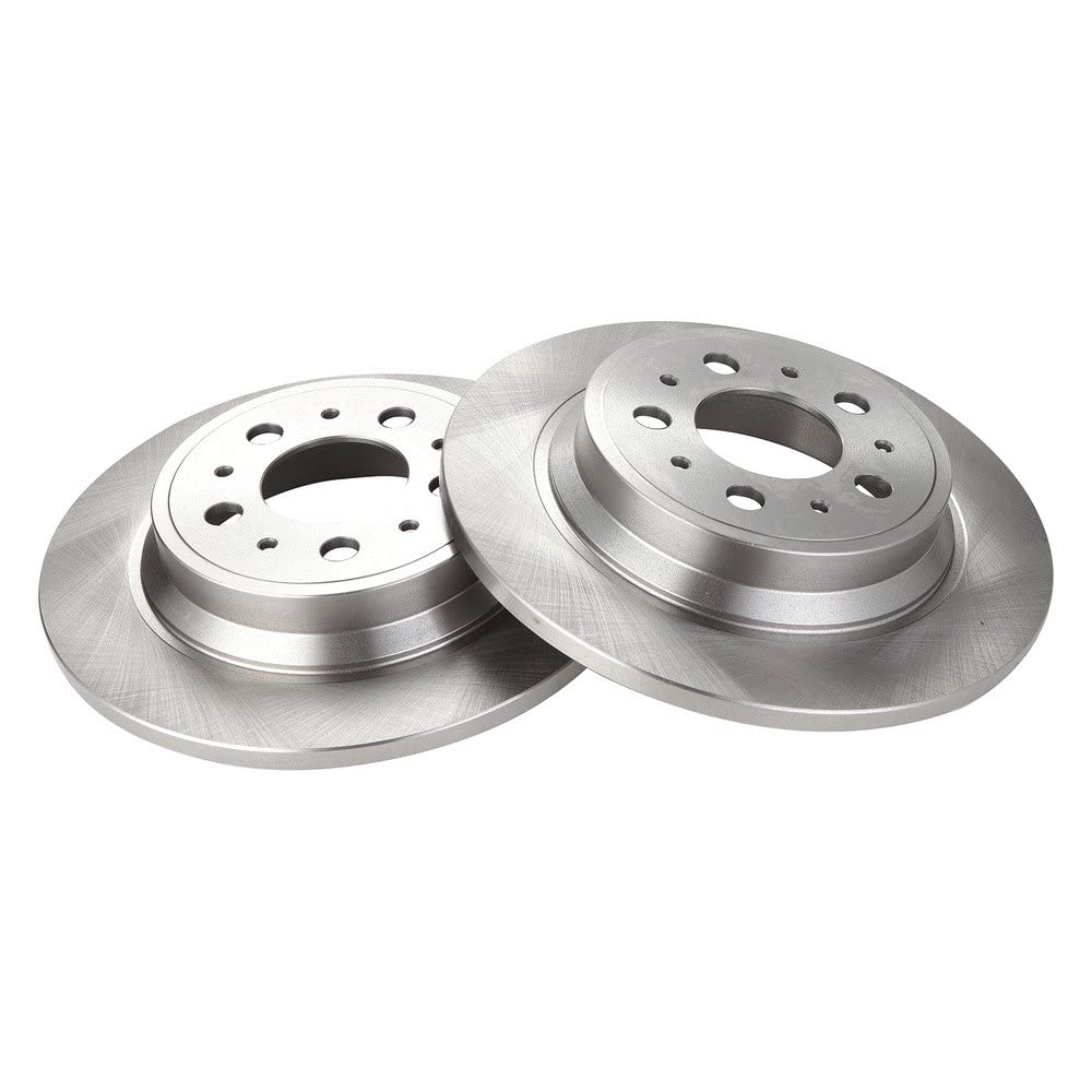 Trq Rear Brake Rotors Set Solid Compatible With 2001-2009 Volvo S60 1999-2006 S80 2001-2006 V70 2003-2007 Xc70
