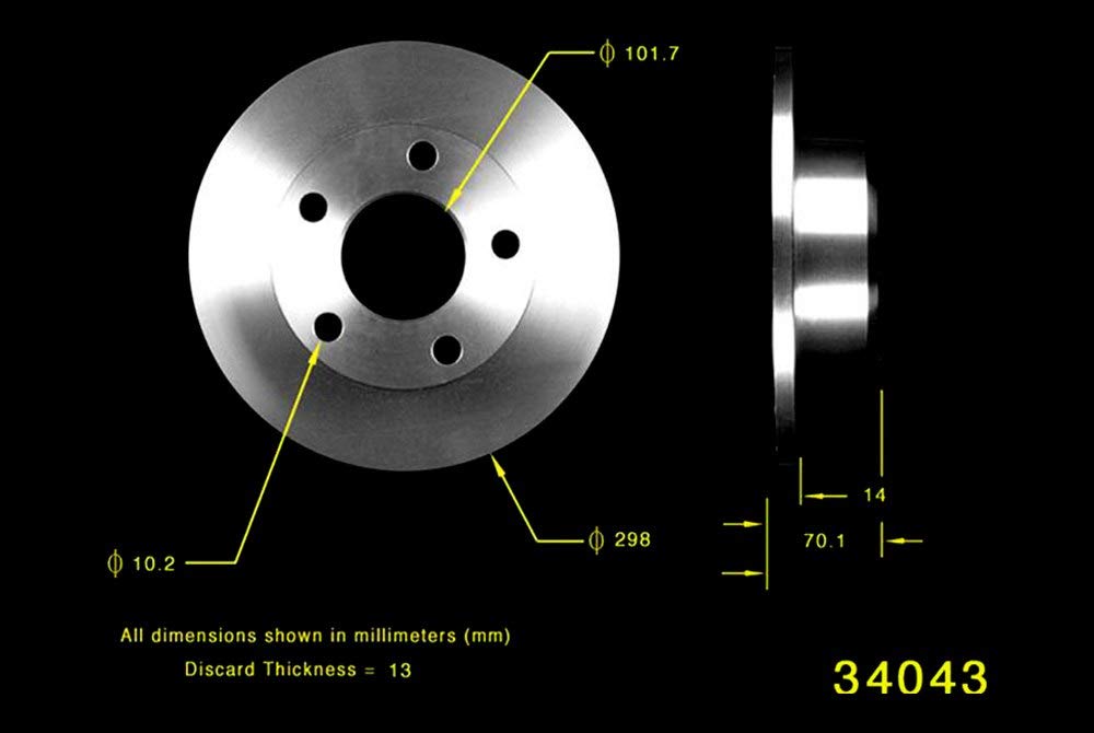 Bendix Premium Prt1754 Front Brake Rotor For Land Rover Defender 110 1993, Discovery 1999-1994, Range Rover 1989-1987