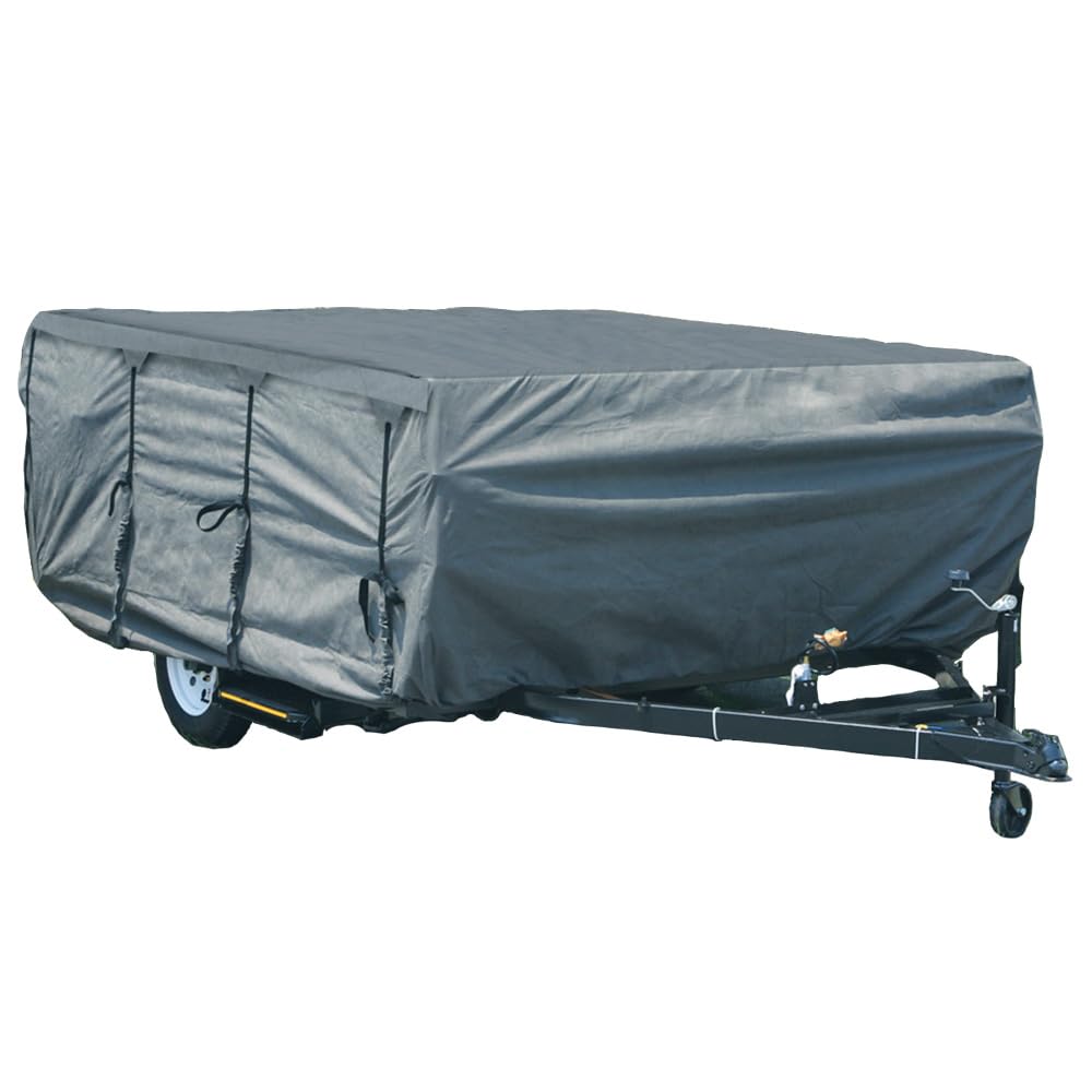 Gearflag Pop-Up Folding Camper Cover Fits 8'-10' Reinforced Windproof Side-Straps, Anti-Uv Water-Resistance Multi-Layers Heavy D