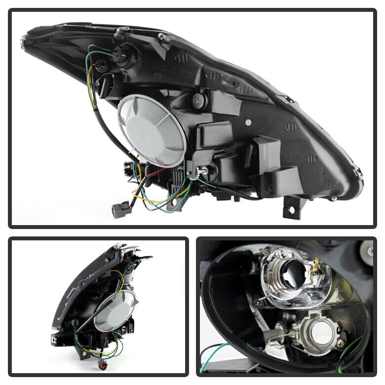 Jdragon Headlight Compatible For Nissan 2003-2005 350Z Chrome Housing Replacement Headlights (Hid Models Only)