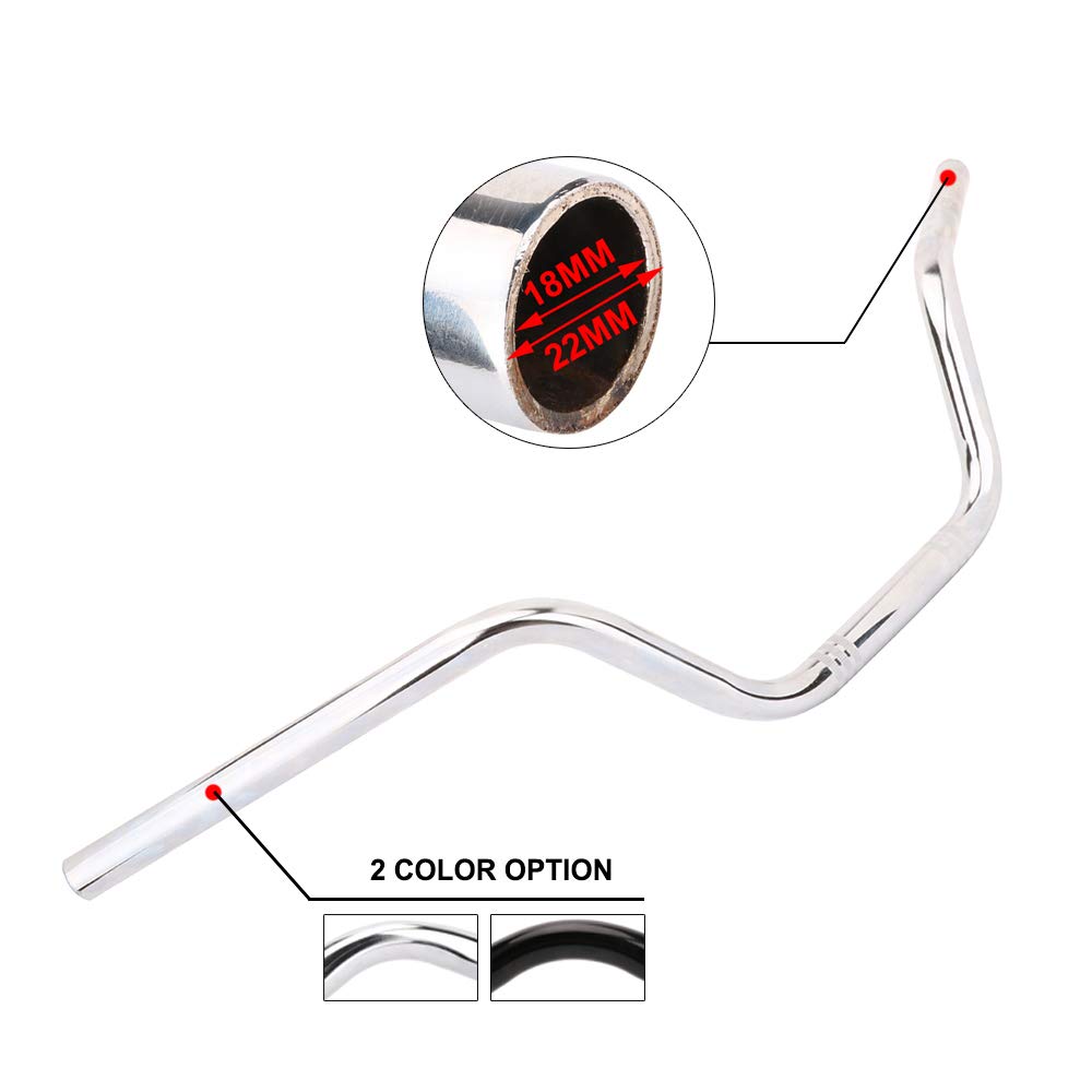 AnXin 7/8" Chrome Alloy Steel High-Rise Drag Handlebars for Sportster XL 883 1200 Cruiser Bobber Chopper Dyna Softail Model R151114061