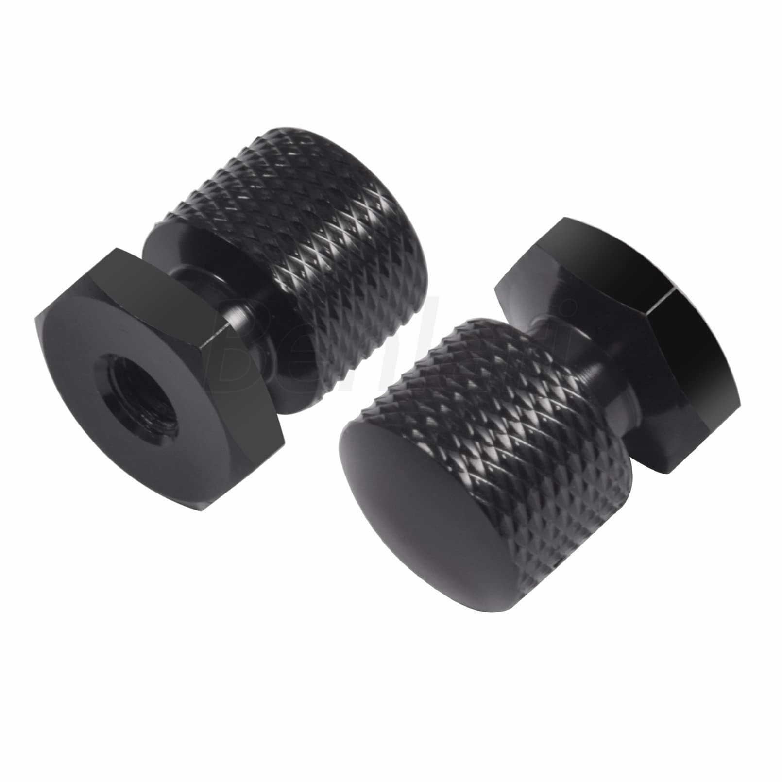 Benlari Black Solo Seat Nuts Mounting Nuts 1/4''-20 Thread Compatible for Harley Davidson Touring Softail Street Glide Road Glid