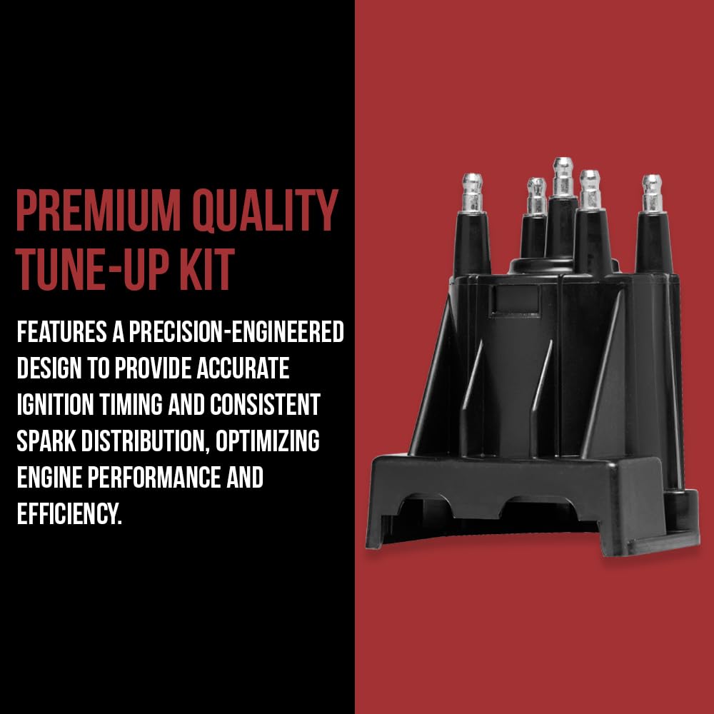 RPS Tune Up Kit for Mercruiser 3.0L LX - Includes Distributor Cap, Rotor, Spark Plug Wires, Brass, Black, Model 811635Q2 816761