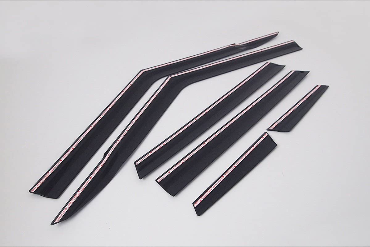 AUTO CLOVER Tape-On Rain Guards for Kia Soul 2020-2025, Dark Smoked Window Visors, 6 Pcs Set, Out-Channel Vent Shades
