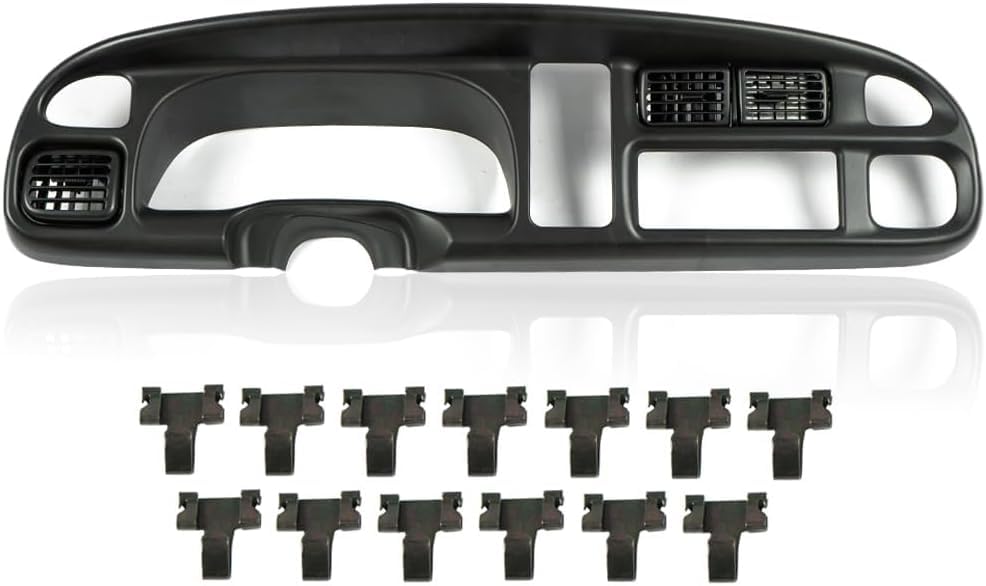Cheda Dash Board Bezel Cover Cap Compatible With 1998 1999 2000 2001 Dodge Ram 1500 1998-2002 Dodge Ram 2500 3500 Instrument Panel Cover W/Vents