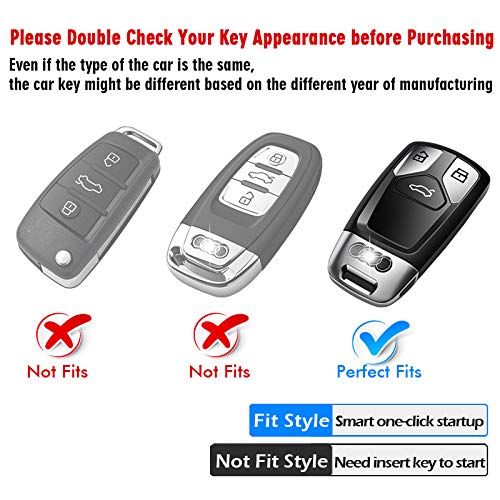 Tukellen For Audi Key Fob Cover, Special Soft Tpu Key Case Cover Protector Compatible With Audi A4 Q7 Q5 Tt A3 A6 Sq5 R8 S5 Smar