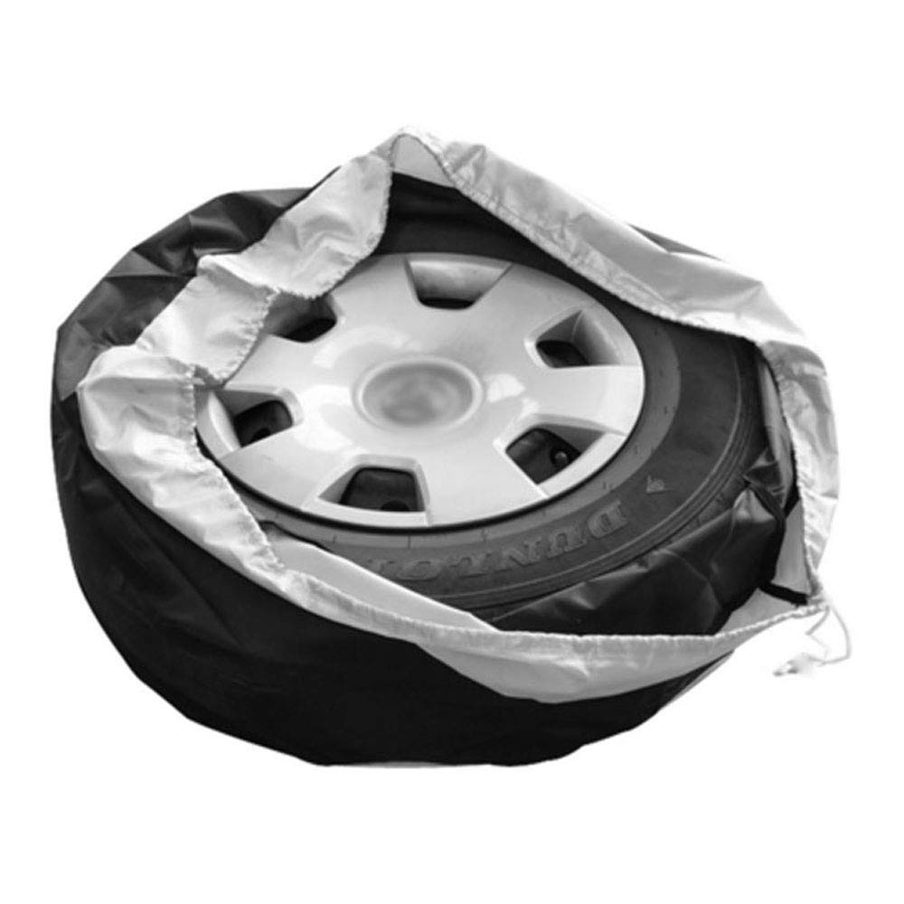 Comily Plus+ 4Pcs/Set 210D Polyester Spare Tire Covers Storage Tote Bags With Handle Fit For 16''-18'' Tyres In Diameter-Black/S