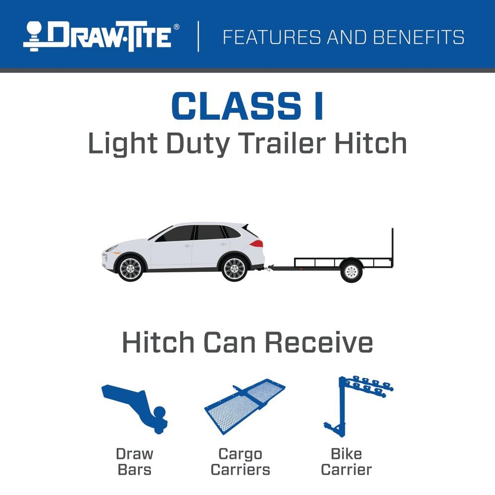 Draw-Tite 24972 Class 1 Trailer Hitch, 1-1/4 Inch Square Receiver, Compatible With 2018-2022 Honda Accord.